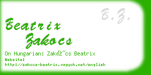 beatrix zakocs business card